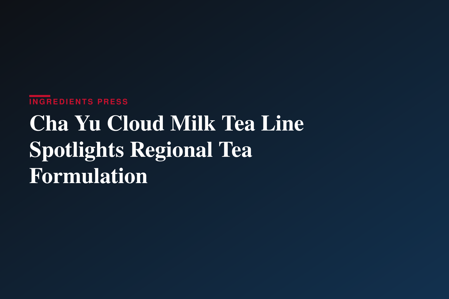 Macau Tea Beverage Brand 'Cha Yu' Redefines Local Flavors with Original Recipes and Signature Cloud Milk Tea