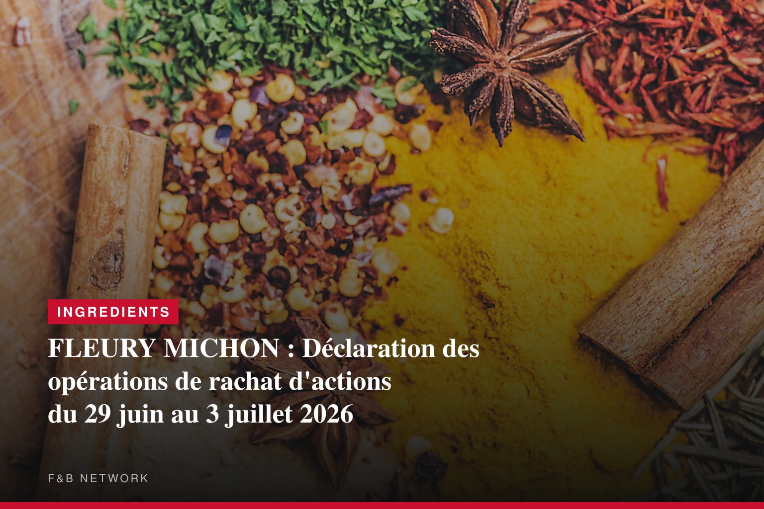 FLEURY MICHON : Déclaration des opérations de rachat d'actions du 29 juin au 3 juillet 2026