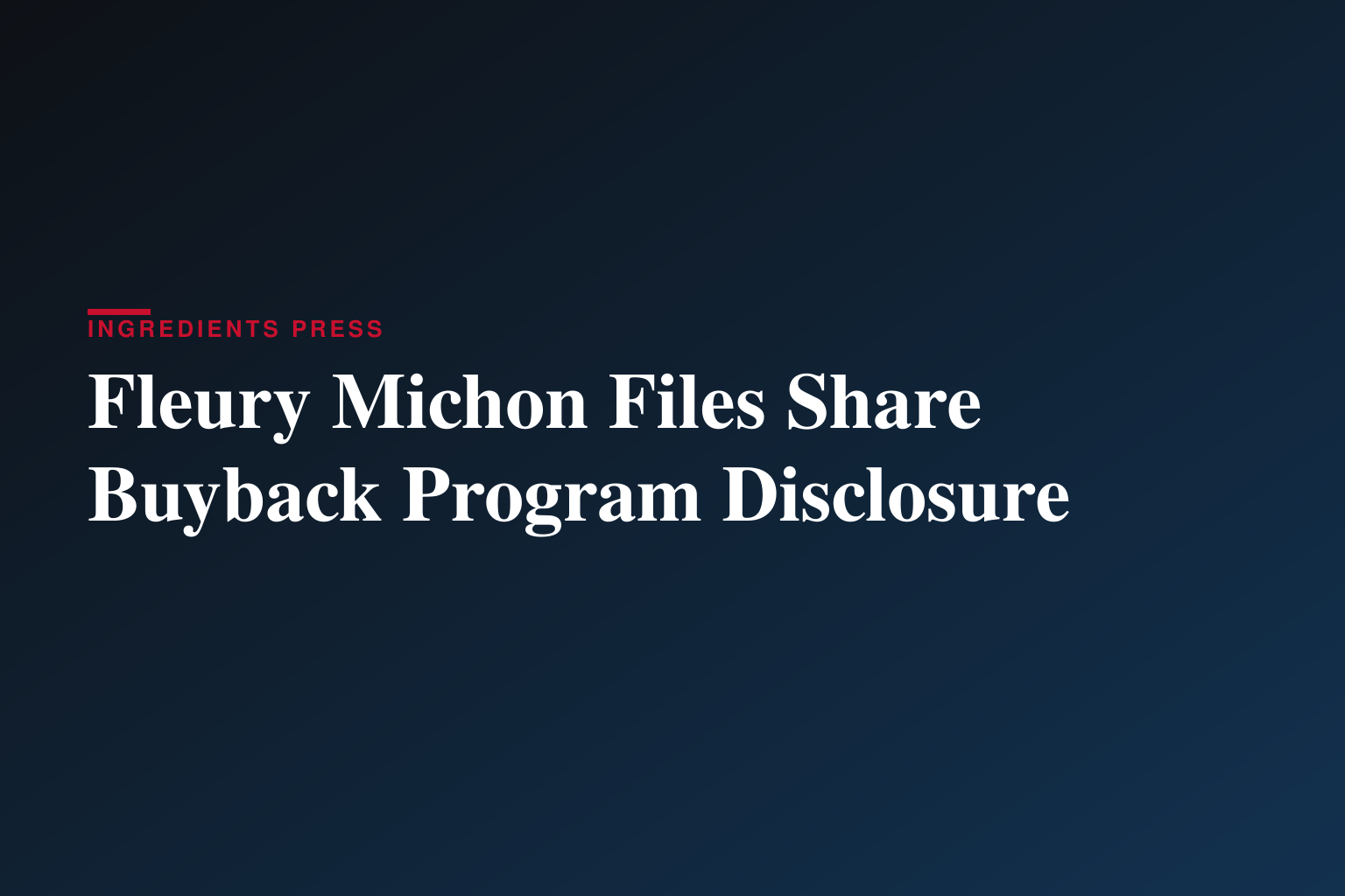 FLEURY MICHON : DESCRIPTIF DU PROGRAMME DE RACHAT D'ACTIONS PROPRES 10 JUIN 2026