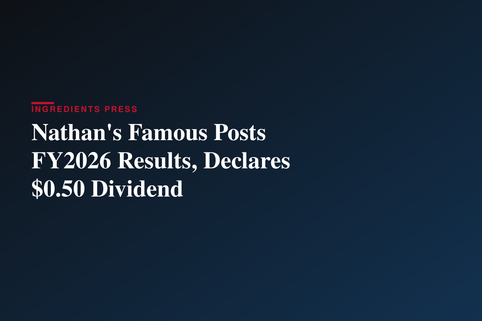 Nathan's Famous, Inc. Reports Year End and Fourth Quarter Results